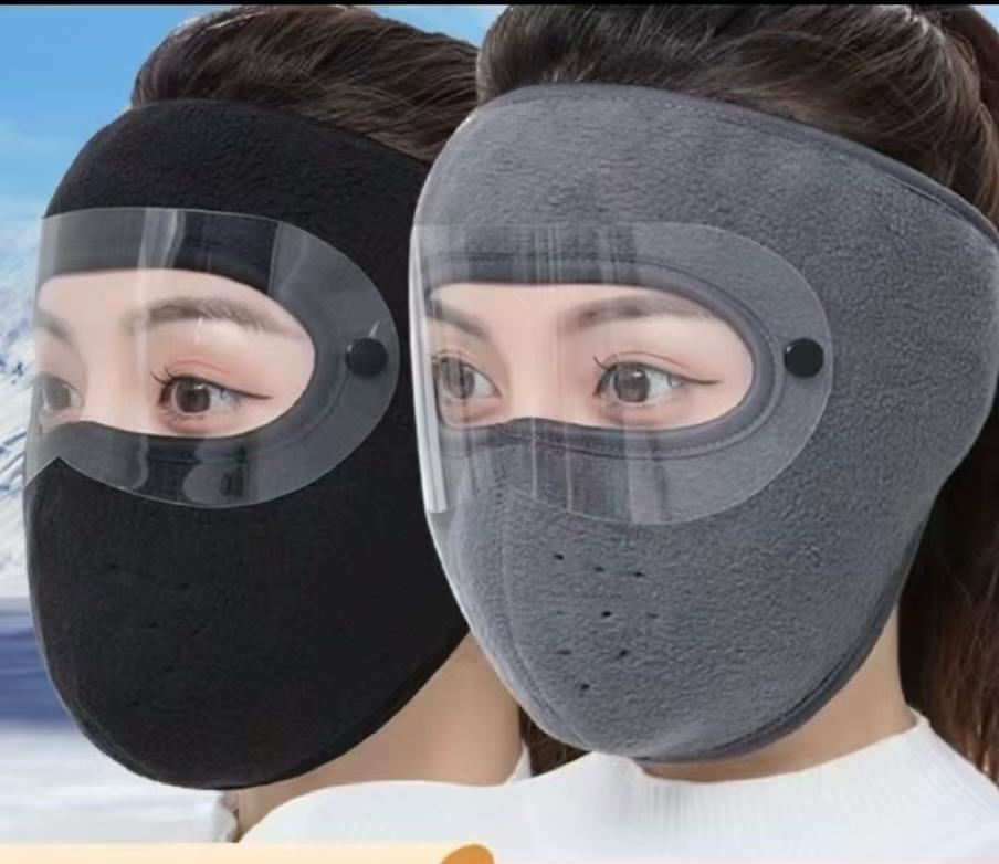 Winter Thermal Face Mask with Transparent Eye Shield – Windproof & Cold Protection for Men & Women
